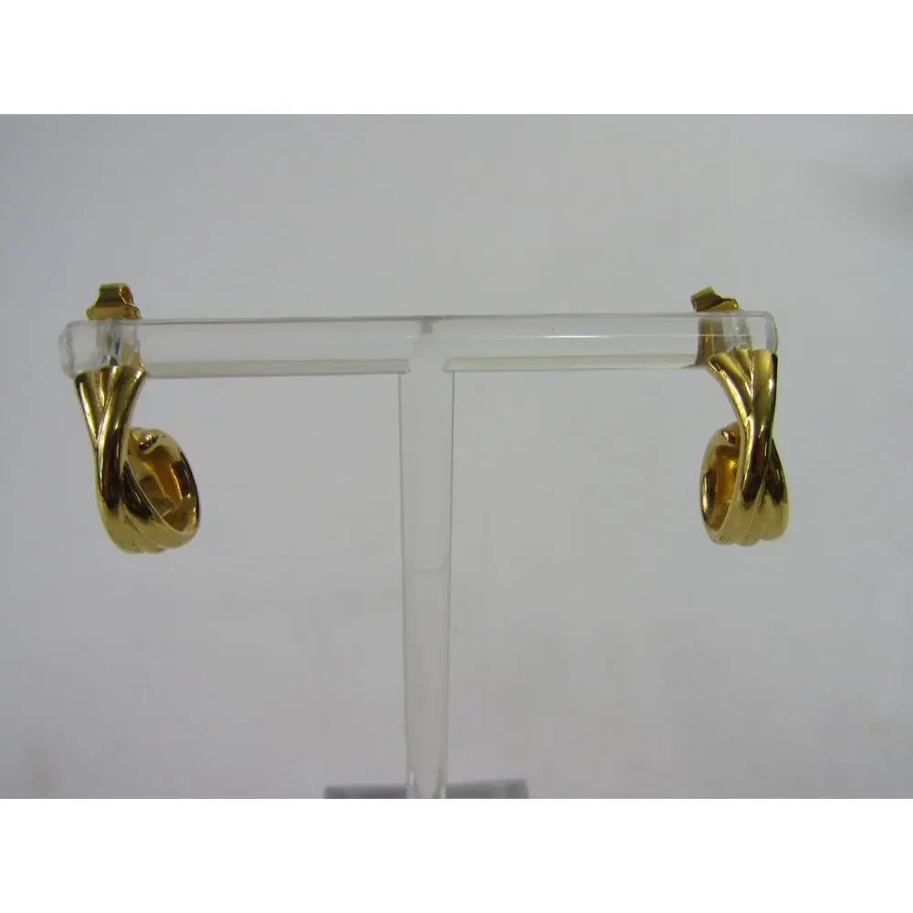 VTG Gold Tone Stud Dangly Earrings Boho Cottagecore‎ Minimalist Neutral